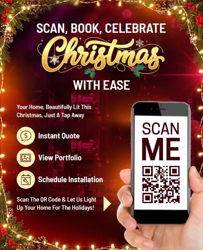 Christmas Home Lighting Service Flyer Template