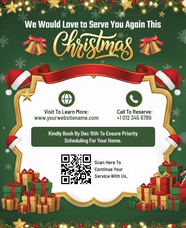 Christmas Home Service Reservation Flyer Template