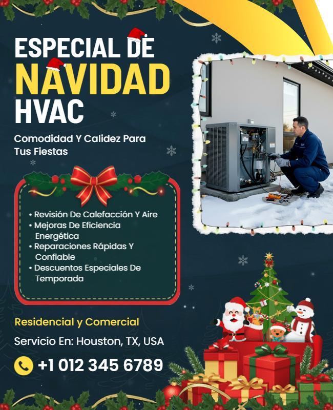Christmas HVAC Services Promotional Flyer Template