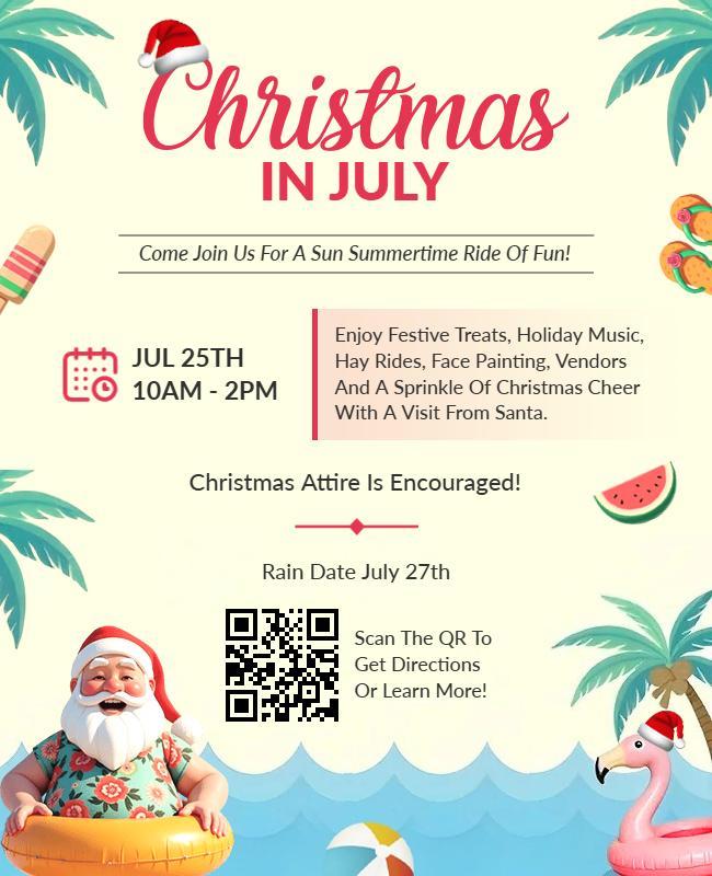 Christmas in July Summer Event Flyer Template
