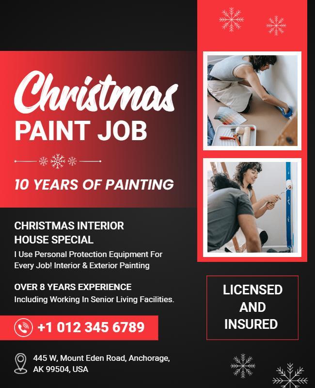 Christmas Interior House Painting Service Flyer Template