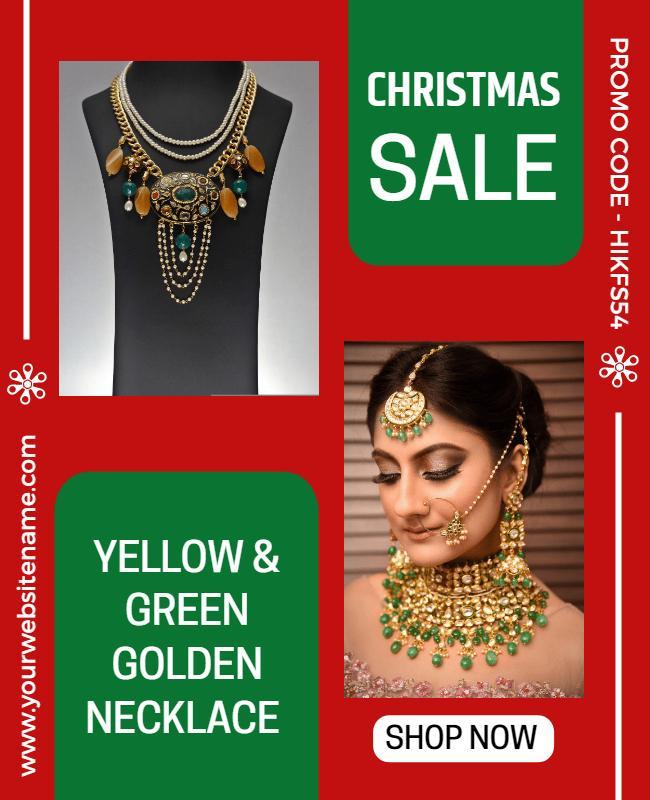 Christmas Jewelry Sale Necklace Flyer Template