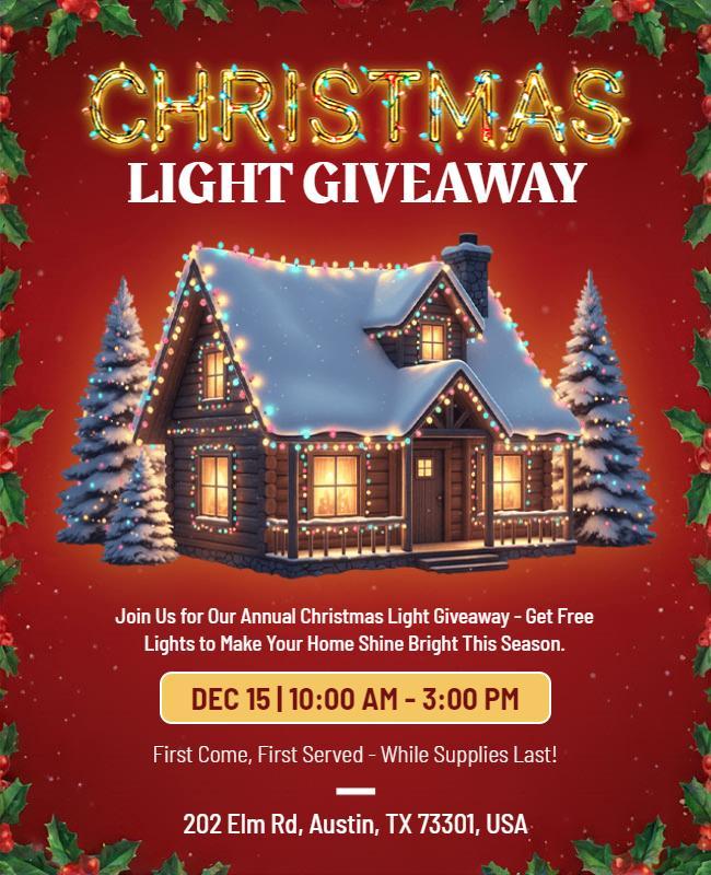 Christmas Light Giveaway Event Flyer Template