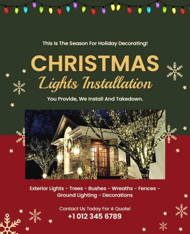 Christmas Lights Installation Service Flyer Template