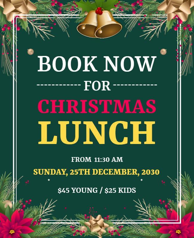 Christmas Lunch Celebration Flyer Template