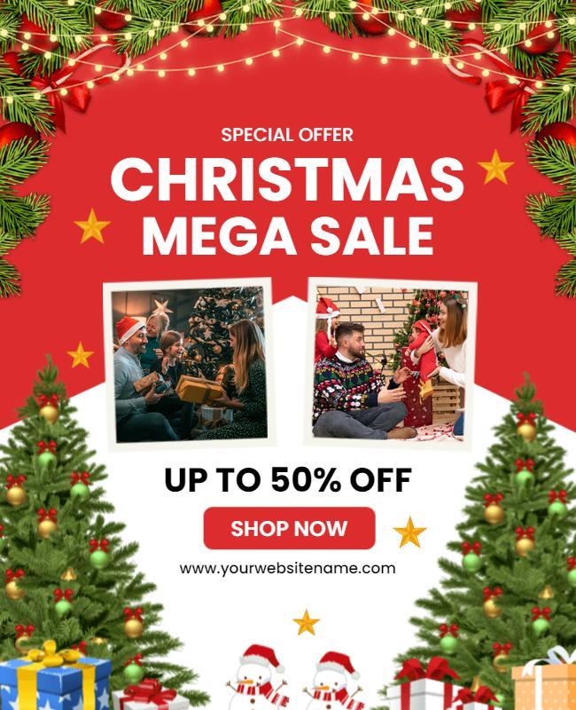 Christmas Mega Sale Promotional Flyer Template