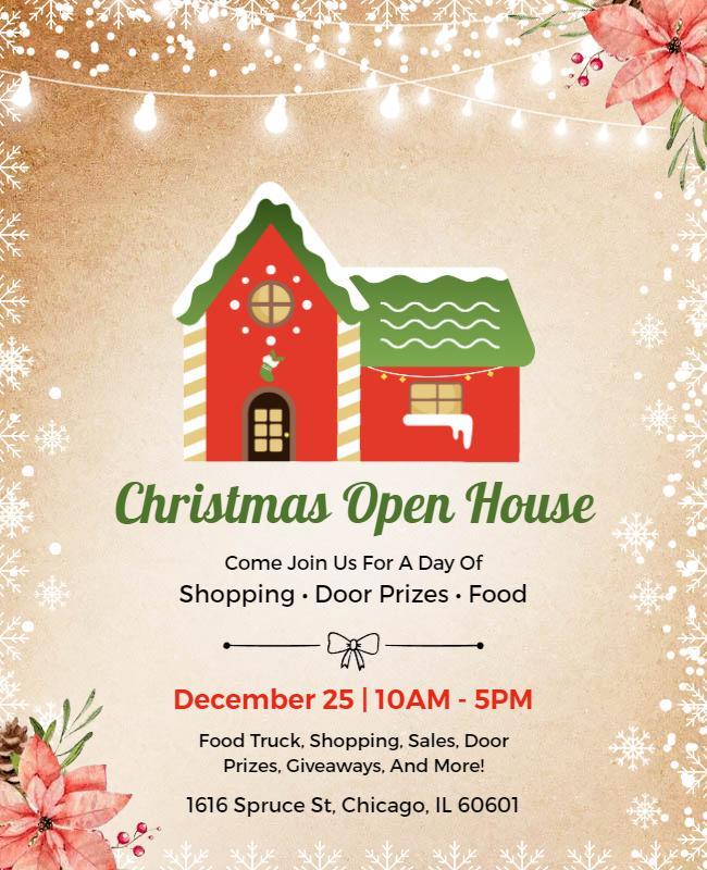 Christmas Open House Event Flyer Template