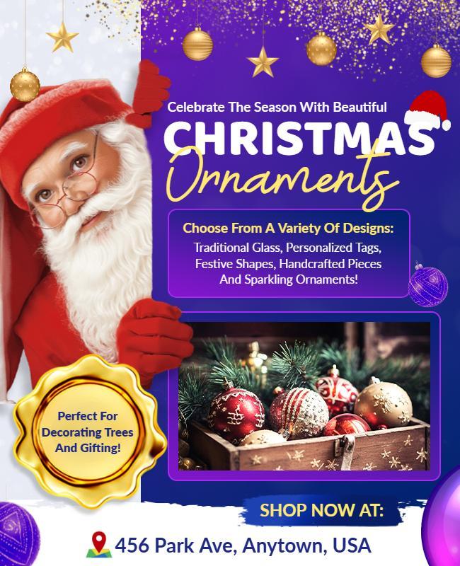 Christmas Ornaments Flyer Template