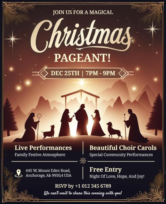 Christmas Pageant Celebration Flyer Template