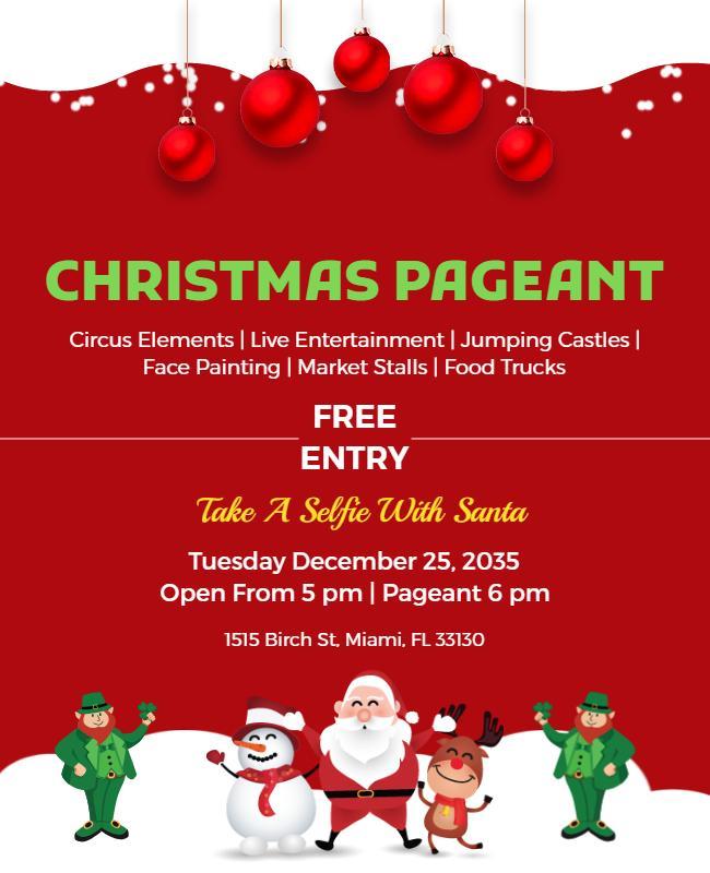 Christmas Pageant with Santa Activities Flyer Template