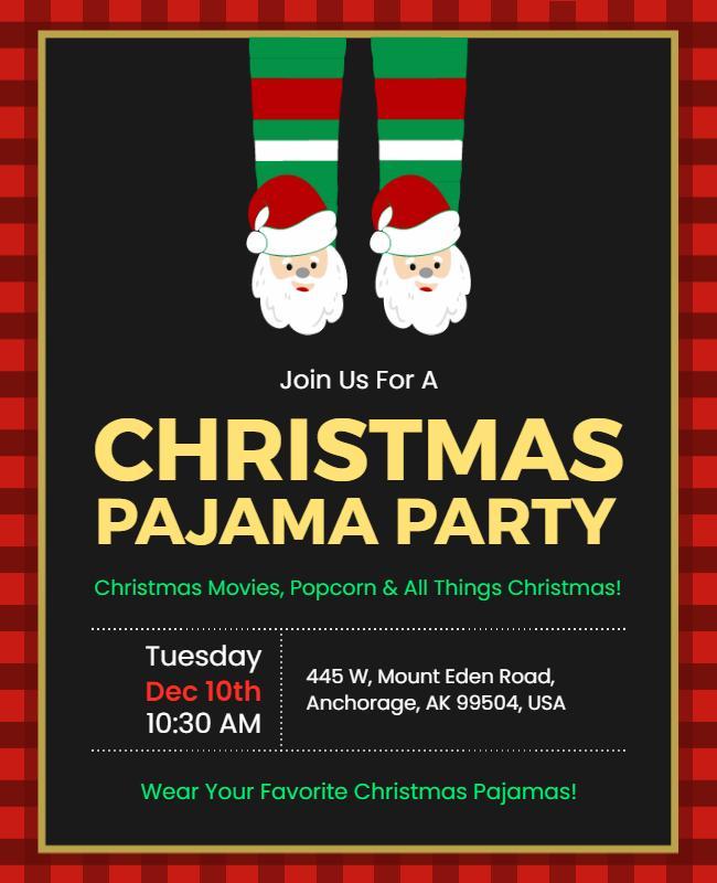 Christmas Pajama Party Event Flyer Template