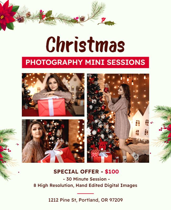 Christmas Photography Mini Sessions Flyer Template