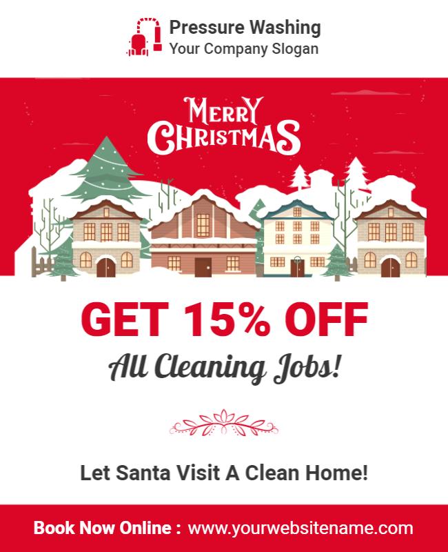 Christmas Pressure Washing Promotion Flyer Template