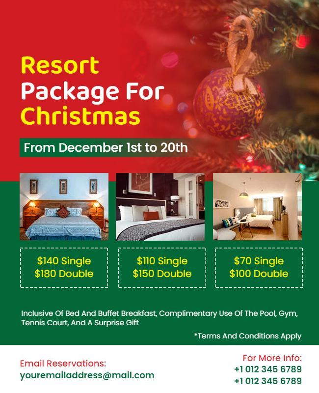 Christmas Resort Package Promotion Flyer Template