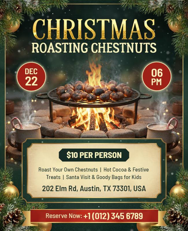 Christmas Roasting Chestnuts Event Flyer Template