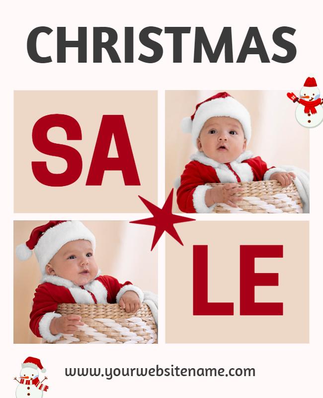Christmas Sale Baby Photo Flyer Template