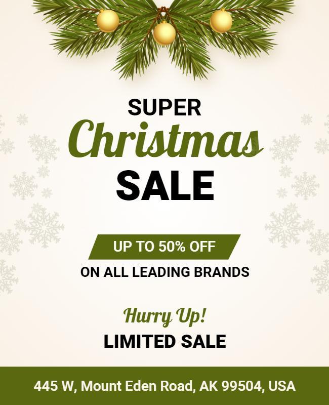 Christmas Sale Promotional Flyer Template