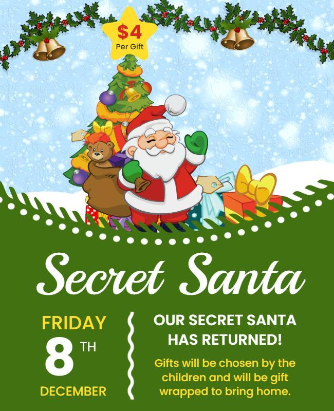 Christmas Secret Santa Event Flyer Template