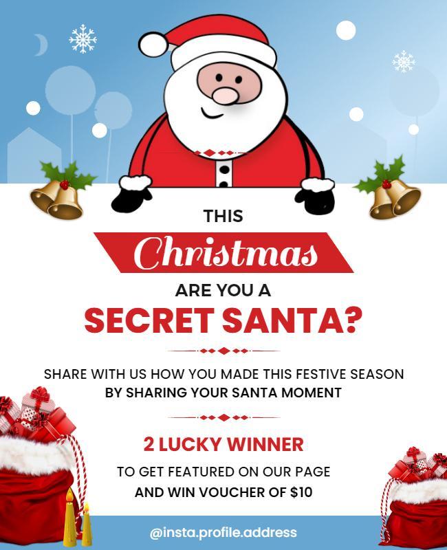 Christmas Secret Santa Invitation Flyer Template