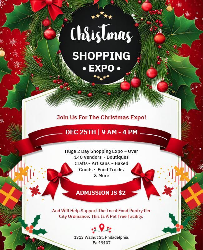 Christmas Shopping Expo Event Flyer Template