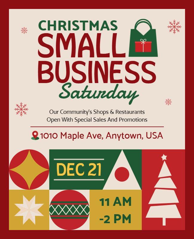 Christmas Small Business Saturday Event Flyer Template