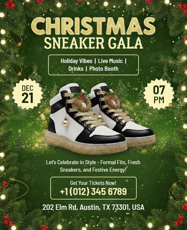 Christmas Sneaker Gala Event Flyer Template