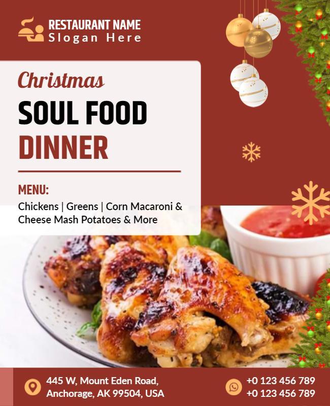 Christmas Soul Food Dinner Event Flyer Template