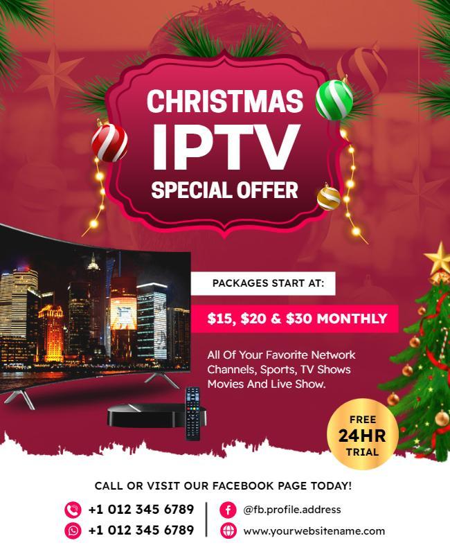 Christmas Special Iptv Offer Flyer Template