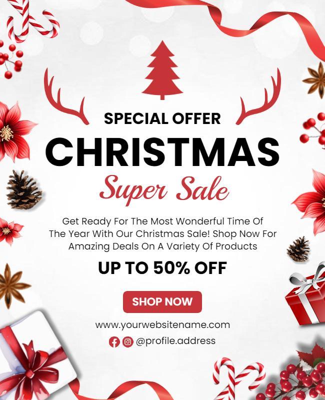 Christmas Super Sale Special Offer Flyer Template