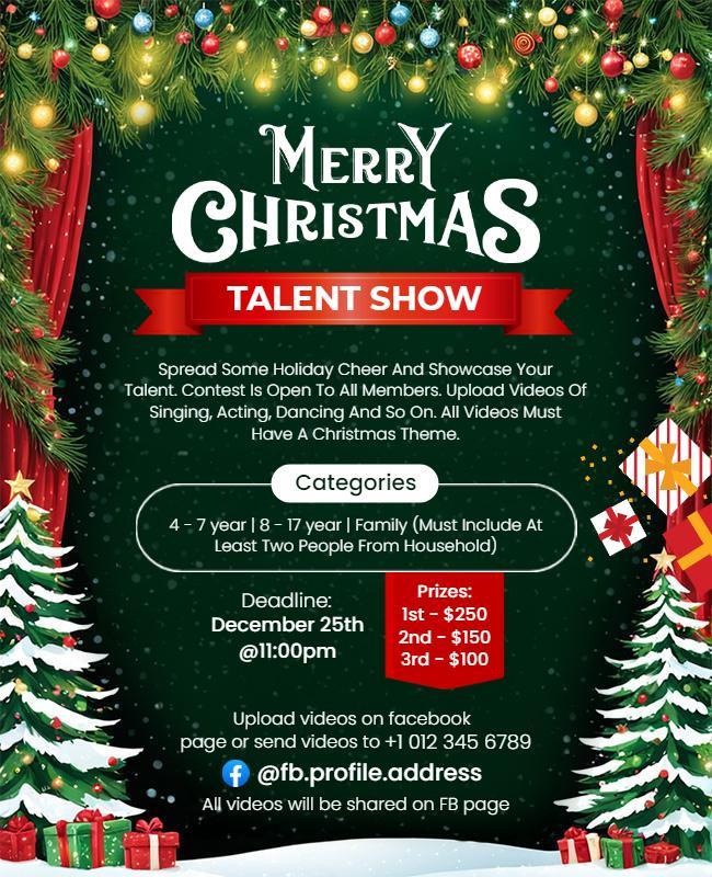 Christmas Talent Show Event Flyer Template