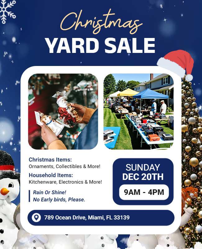 Christmas Themed Yard Sale Event Flyer Template