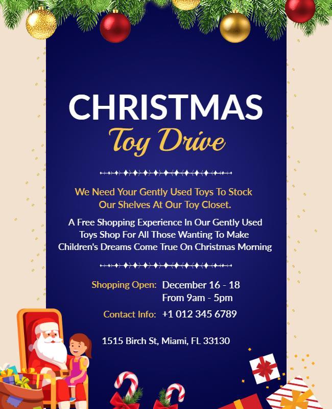 Christmas Toy Donation Drive Flyer Template