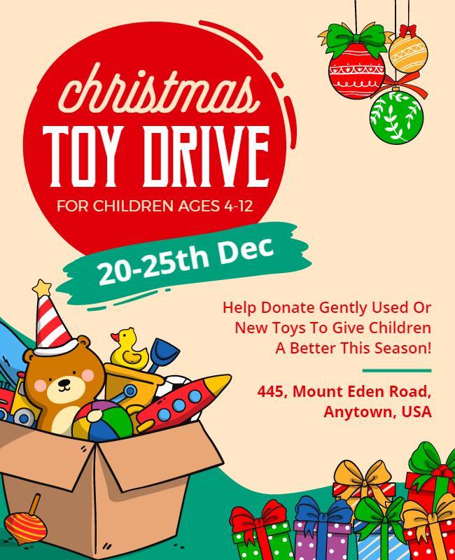 Christmas Toy Drive Flyer Template