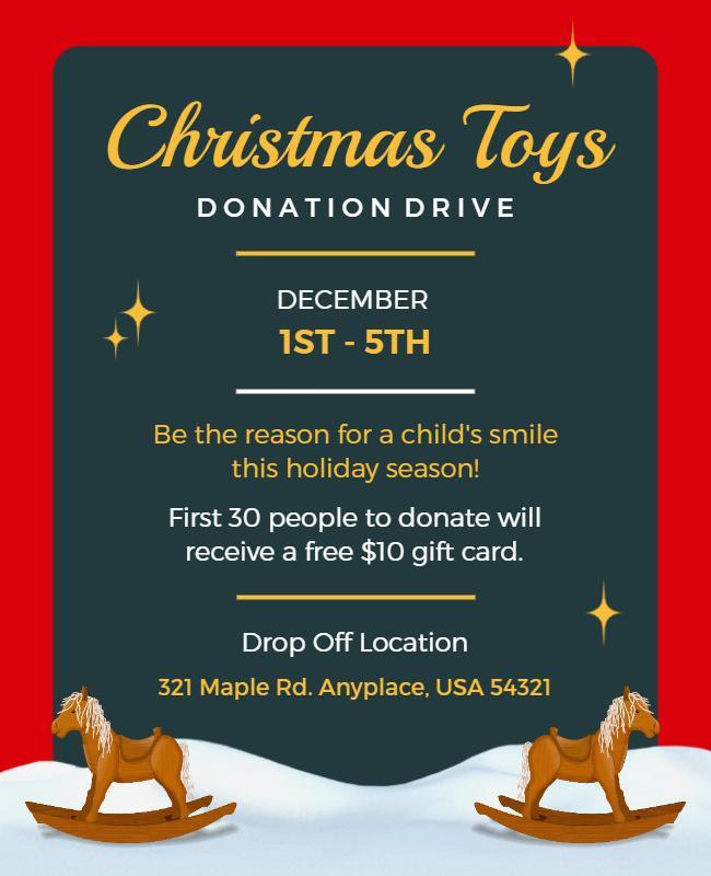 Christmas Toys Donation Drive Flyer Template