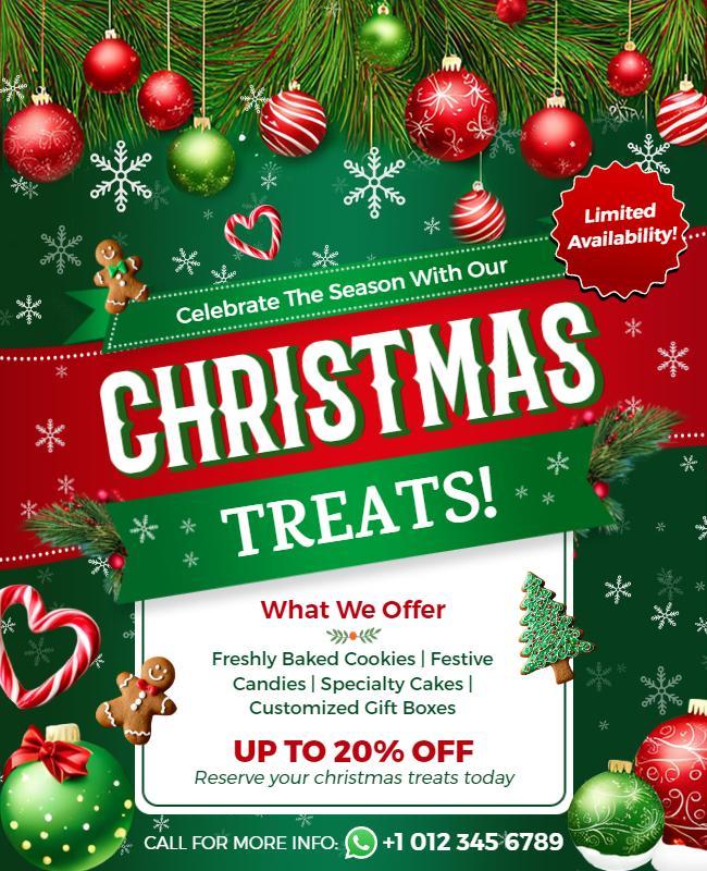 Christmas Treats Discount Offer Flyer Template