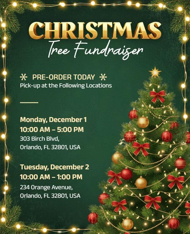 Christmas Tree Fundraiser Event Flyer Template
