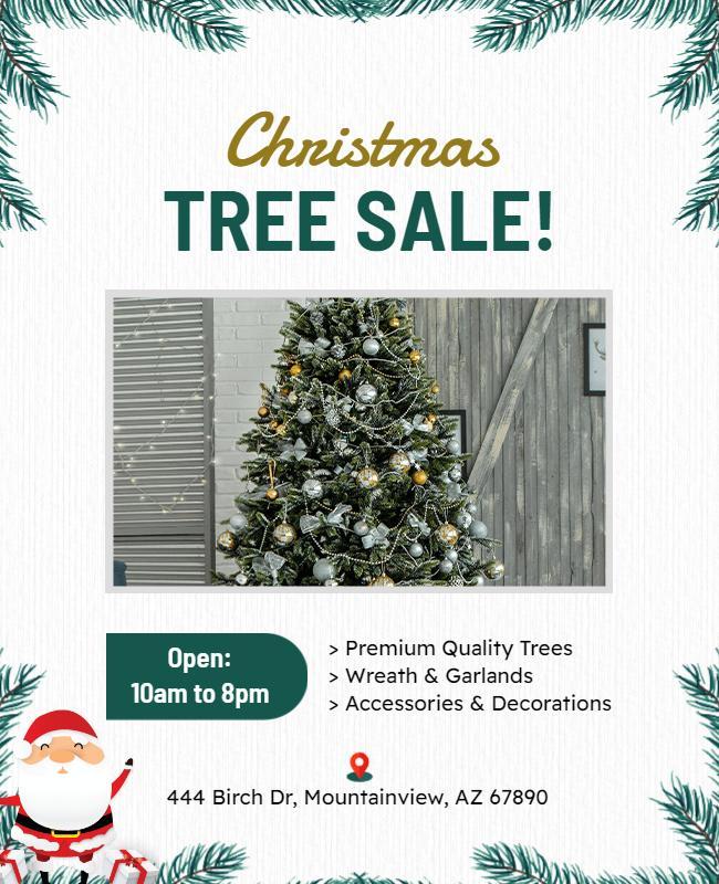 Festive Green Christmas Tree Sale Holiday Flyer Template