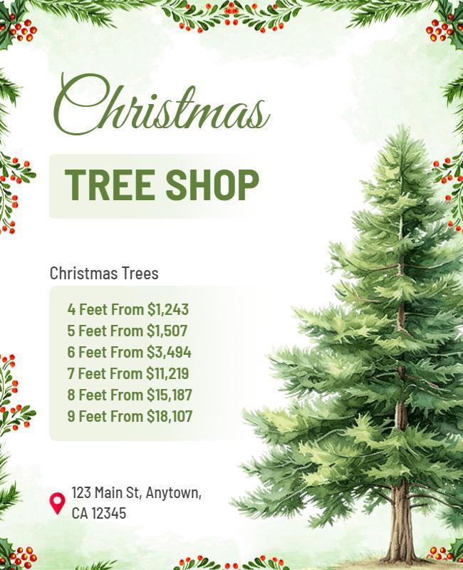 Christmas Tree Shop Promotional Flyer Template