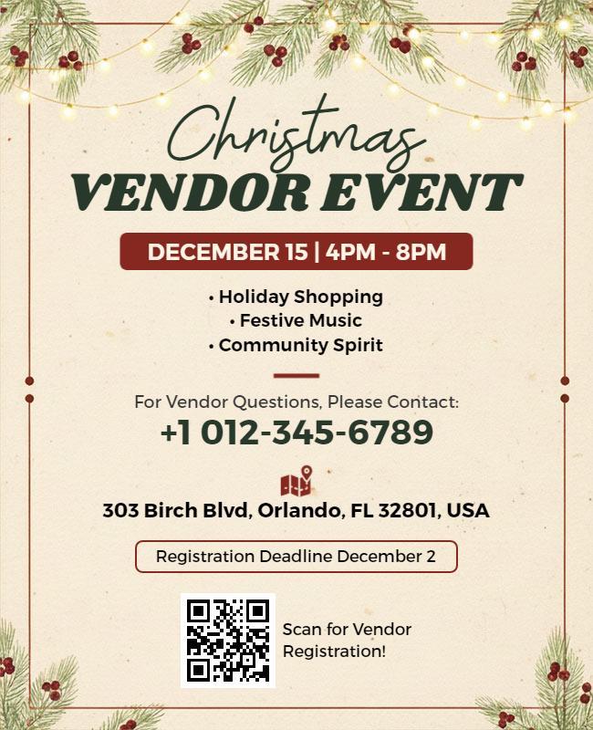 Christmas Vendor Event Celebration Flyer Template