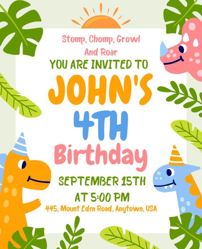 Chrome White Birthday Party Flyer Template