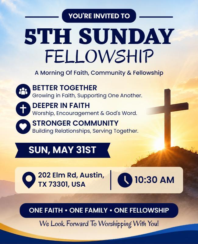 Church 5th Sunday Fellowship Event Flyer Template