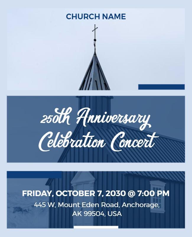 Church Anniversary Celebration Concert Flyer Template