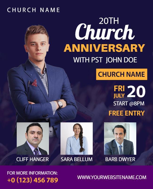 Church Anniversary Celebration Event Flyer Template