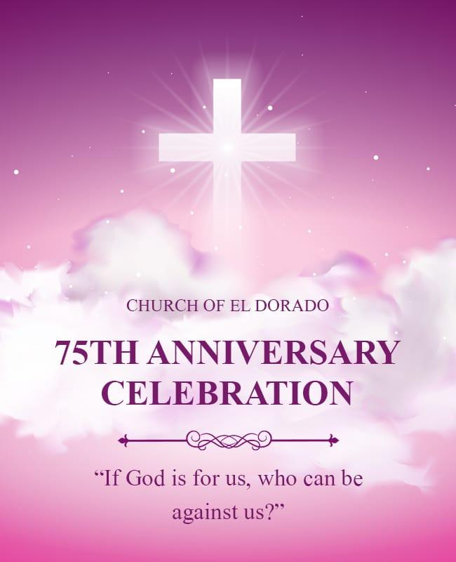 Heavenly Pink Church Anniversary Celebration Flyer Template