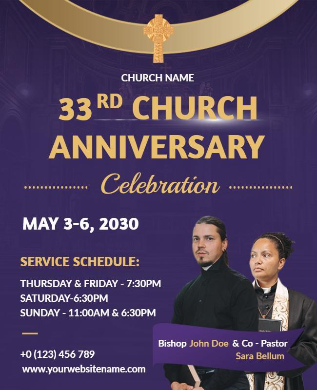 Church Anniversary Celebration Flyer Template