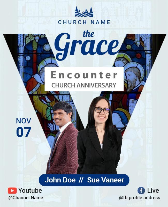 Church Anniversary Encounter Event Flyer Template