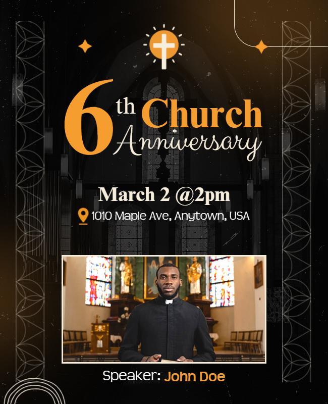 Church Anniversary Event Celebration Flyer Template