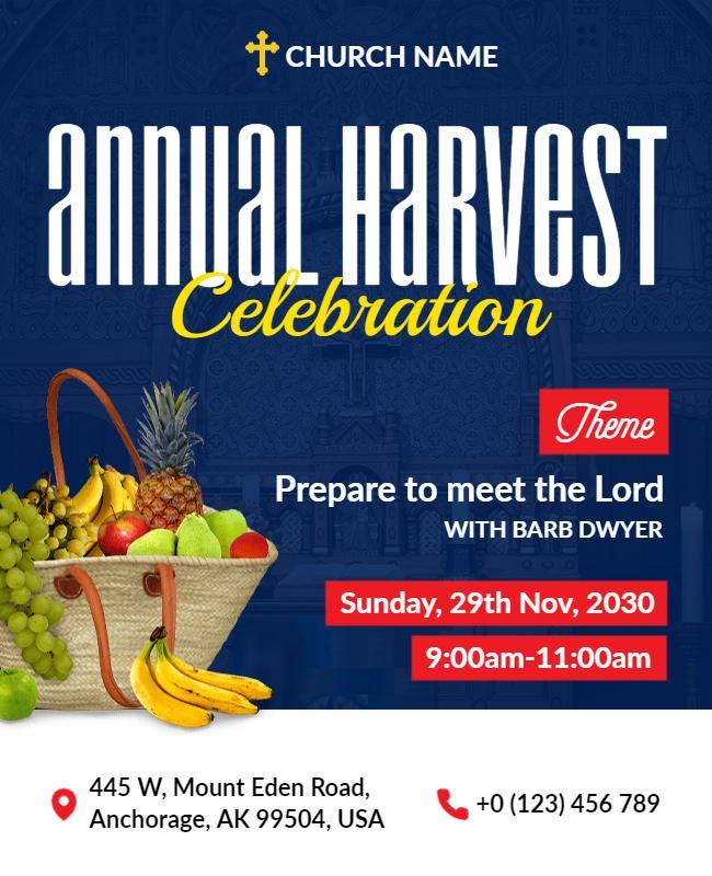 Church Annual Harvest Celebration Flyer Template