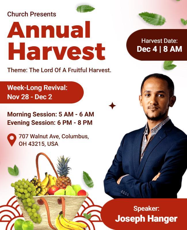 Church Annual Harvest Event Poster Template