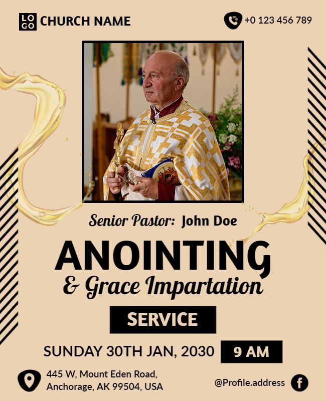 Church Anointing and Grace Impartation Service Flyer Template